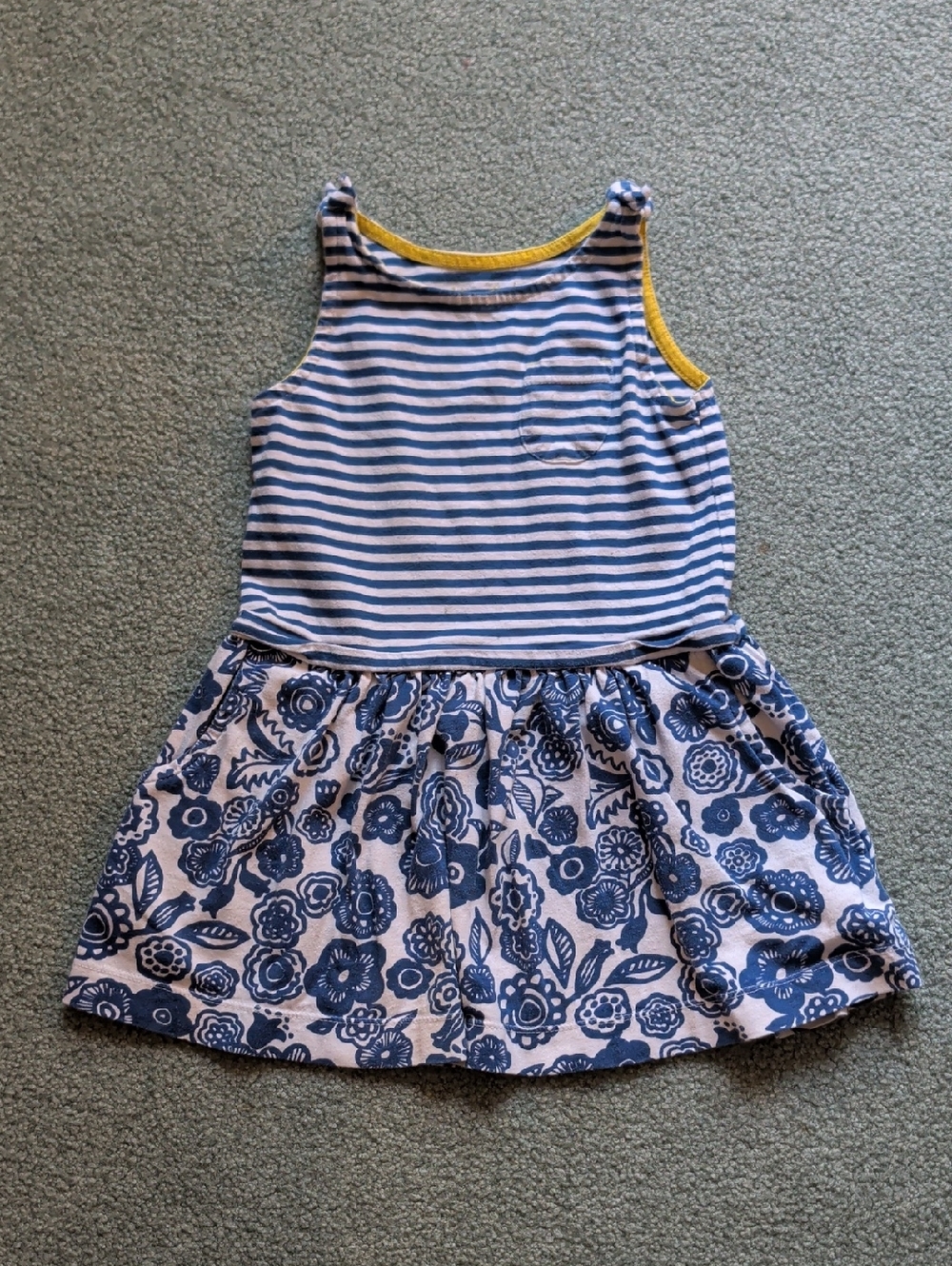 Mini Boden Navy Blue and White Striped Dress